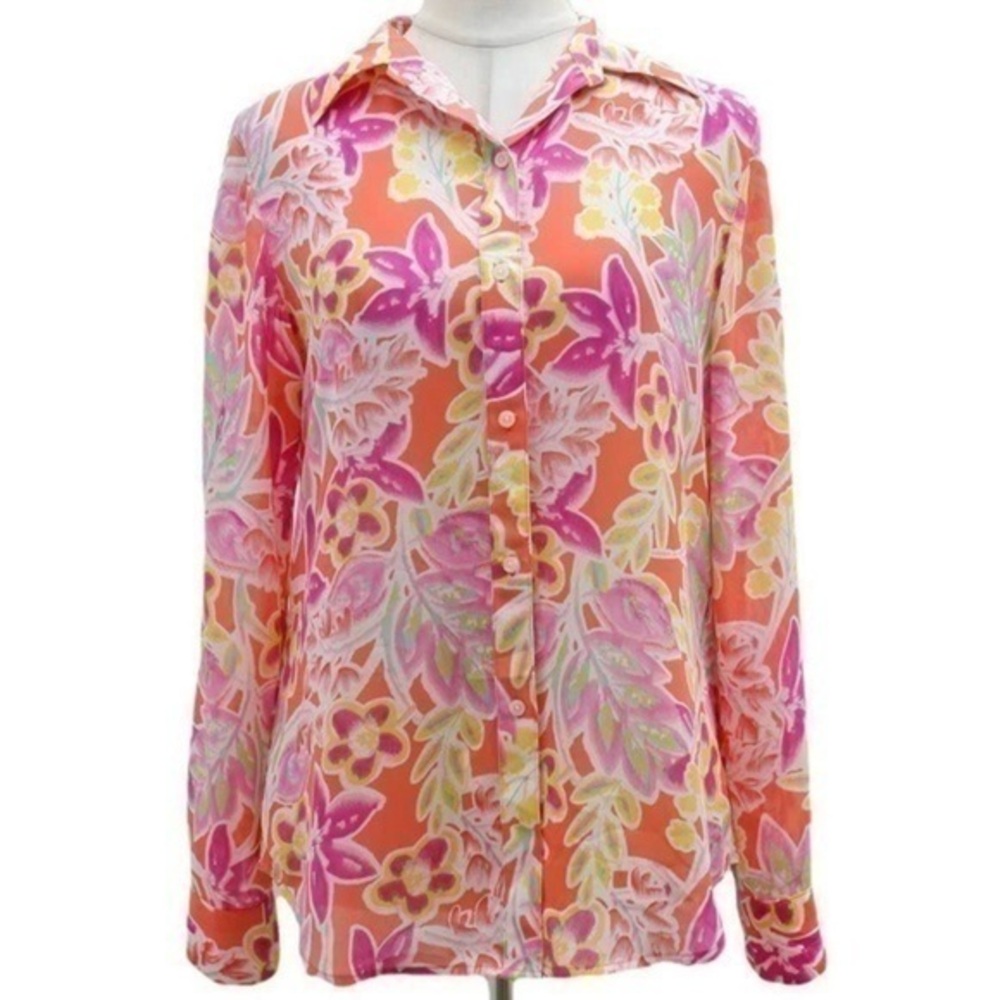 Chaps Floral Shirt Blouse